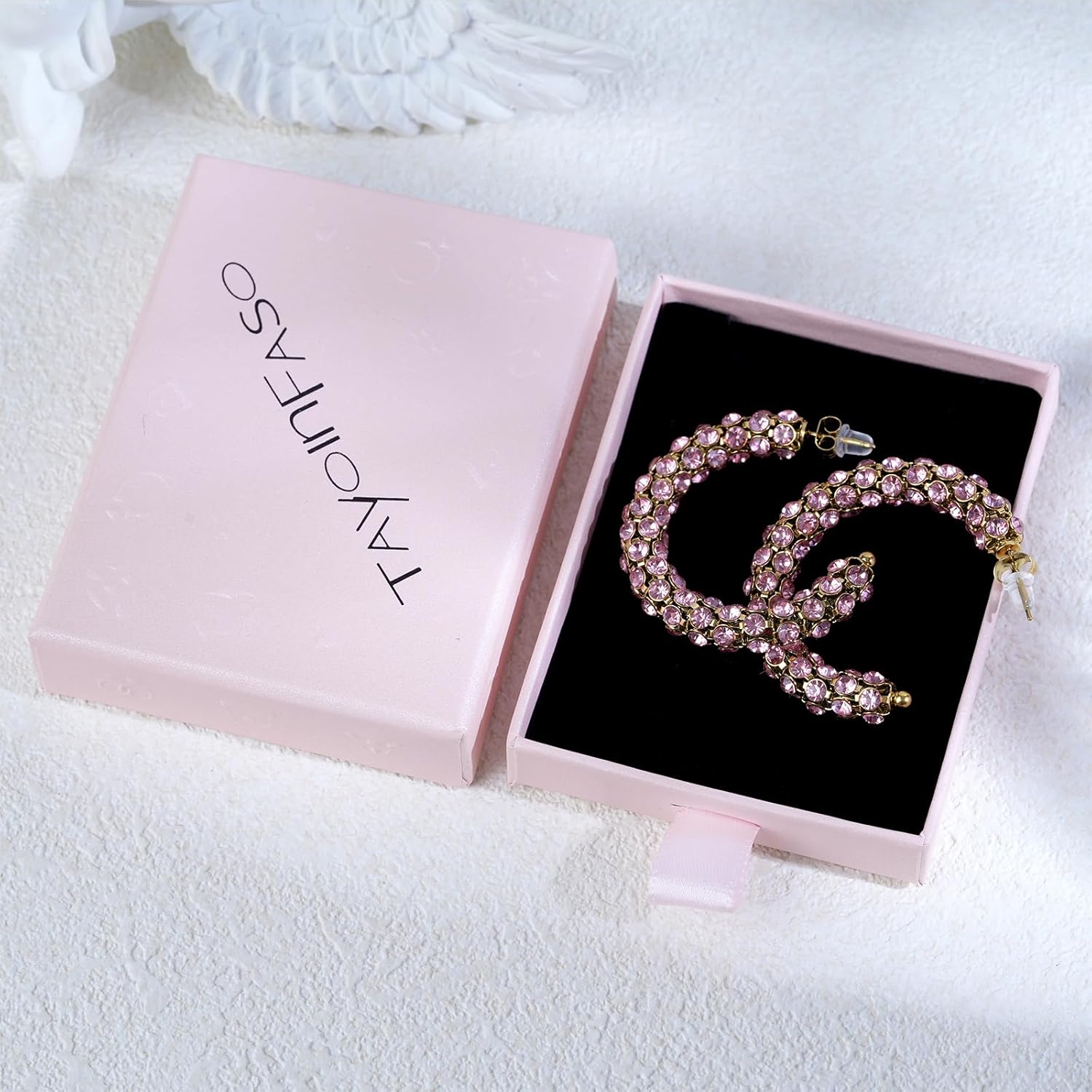 Sparkly big Hoop Earrings For Women Statement Oval Rhinestone 18K Gold Plated Chunky Earrings Dainty Lightweight Earrings Trendy Jewelry - Image 7