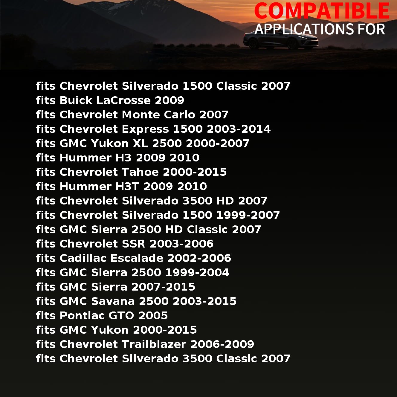 Engine Camshaft Bearing Center fits Cadillac CTS 2006 2007 2008 2009 2010 2011 2012 2013 2014 2015 fits Chevrolet Avalanche,Camaro,Colorado,Corvette 2005 2006 2007-2013 1 X