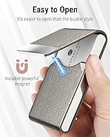 Vista 3 de MaxGear Portador de Tarjetas de Presentación, Cuero PU y Acero Inoxidable Estuche para Tarjetas de Presentación para Hombres o Mujeres, Portador