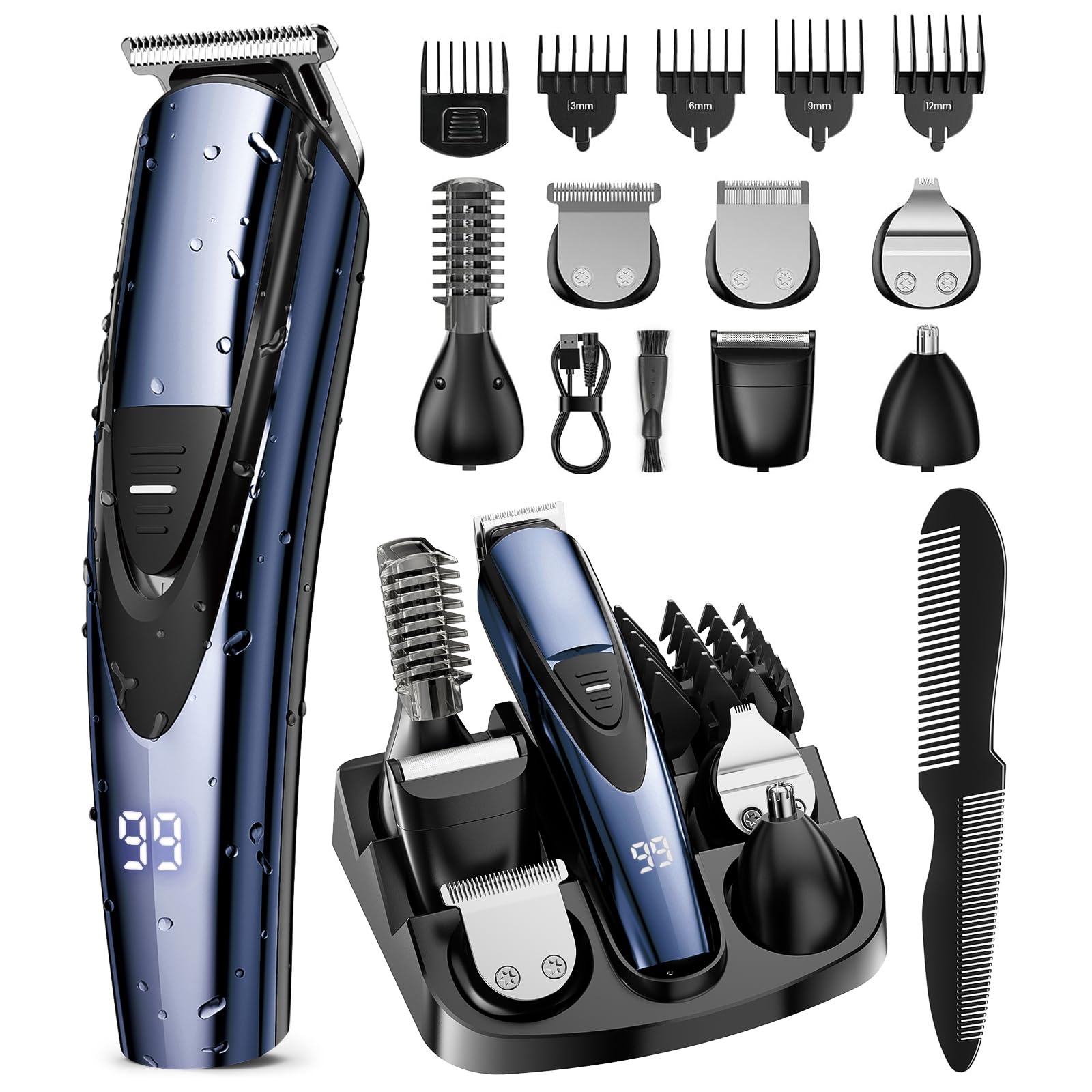 Beard Trimmer Kit - 12-in-1 Grooming -10