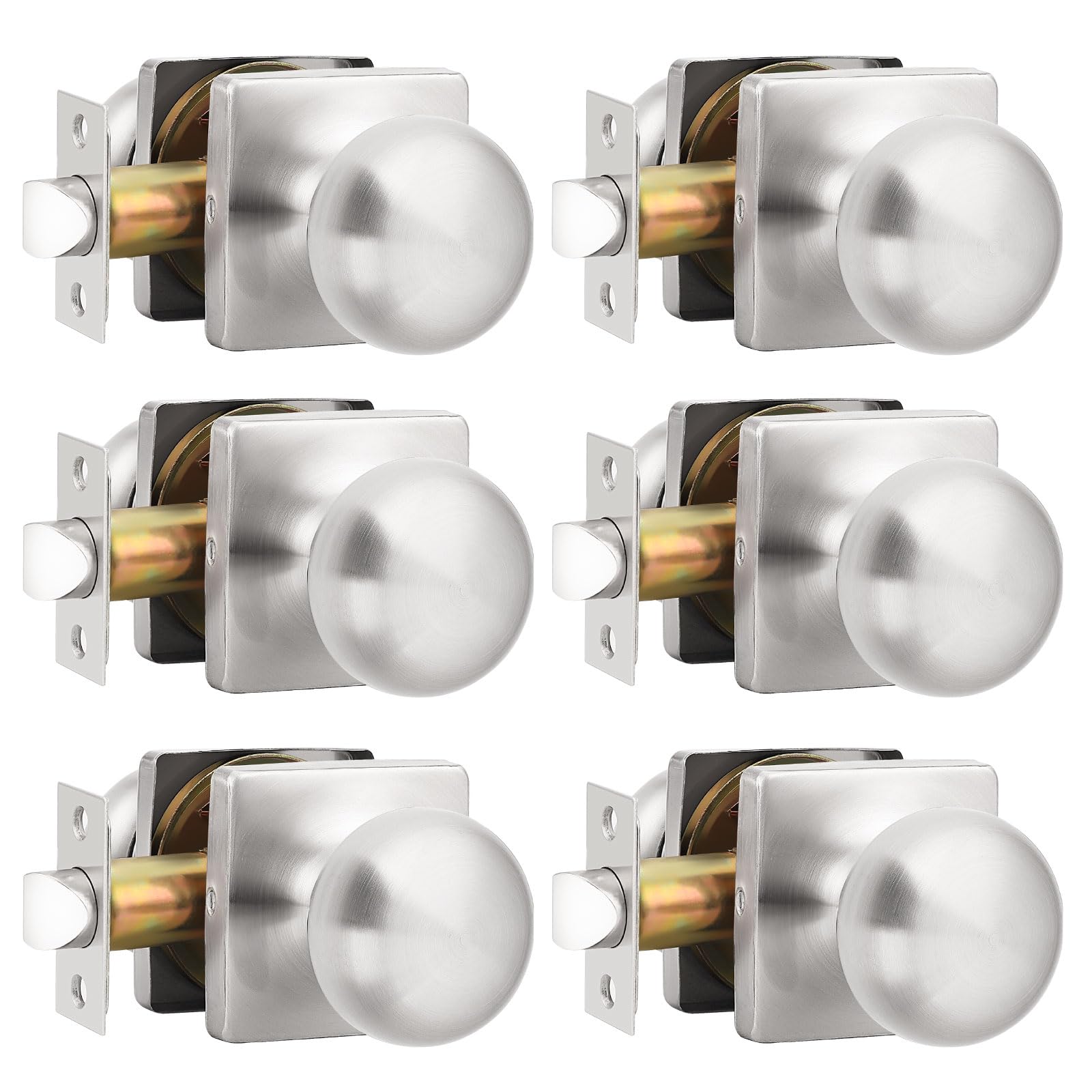 Brushed Nickel Privacy Door Knobs - Lockable & Secure -29