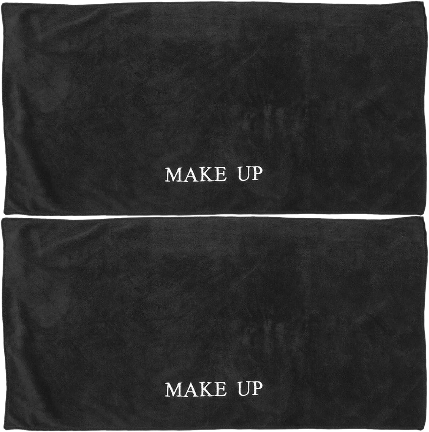 2Pcs Makeup Mat - Desk Pad Mat to Protect Vanity for Craft Table, Nail Art Table, Dresser Top - 40x16 Washable Makeup Desk Pad Black Fits Vanity Workstation, Easy to Clean