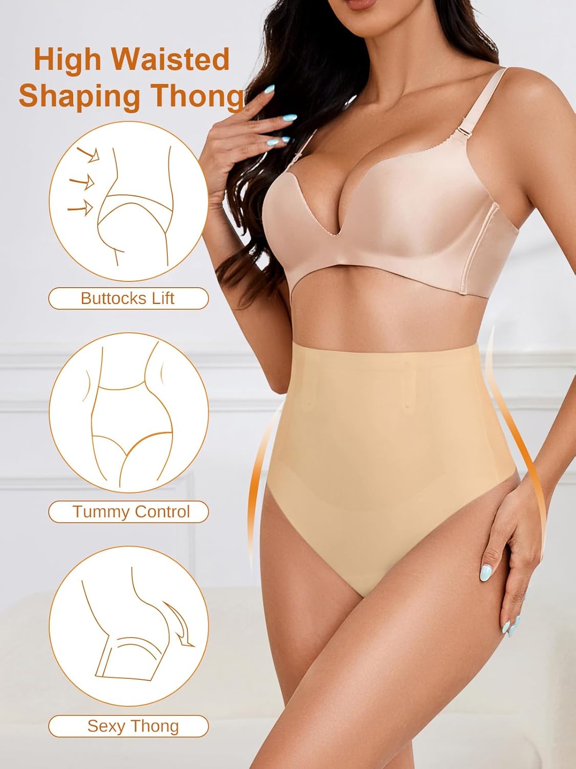 Seamless Tummy Control Thong Shapewear for Women High Waisted No Show Panties Shaping Body Shaper Underwear - Image 2