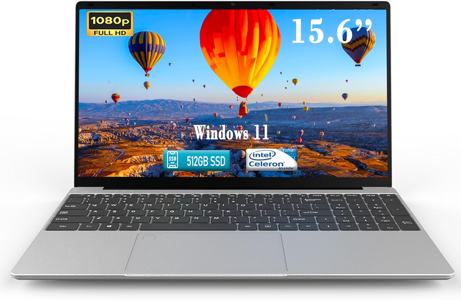 Laptop Computers,15.6" IPS 1080P Screen,N5095 Processor 4C 4T Up to 2.9Ghz 8GB RAM 512GB SSD, Laptops with Fingerprint Recognition Backlit Keyboard,WiFi, USB-C(Data),USB 3.0, Webcam, HDMI