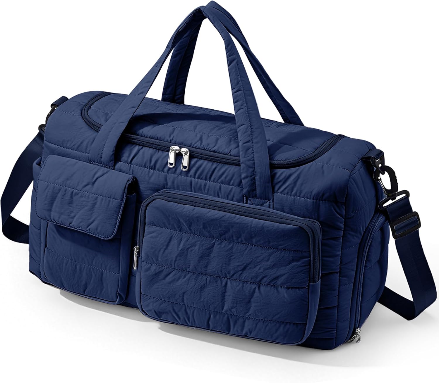 Gym Bag for Women, Cute Travel Duffel Bag with Shoe Compartment & Wet Pocket, Lightweight Puffer Weekender Overnight Bag, Travel Carry On for Sport, Hospital, Yoga