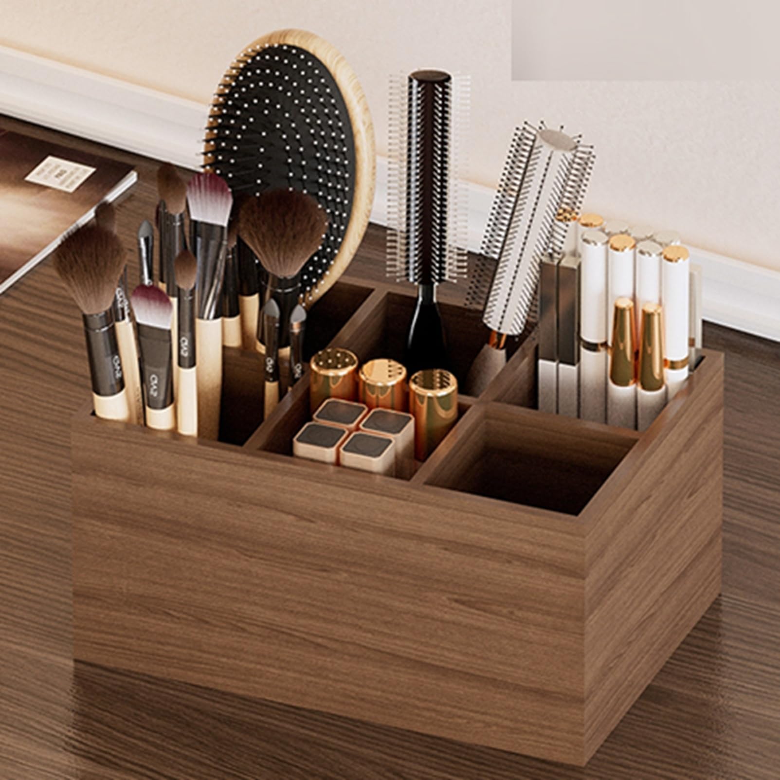 Amazon｜卓上収納ケース マスクケース 木製 リモコンラック