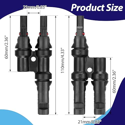 Miniatura 5 de 10 pares de conectores de rama solar conector Y conector impermeable de panel solar Piezas de energía eólica solar y accesorios para conexión