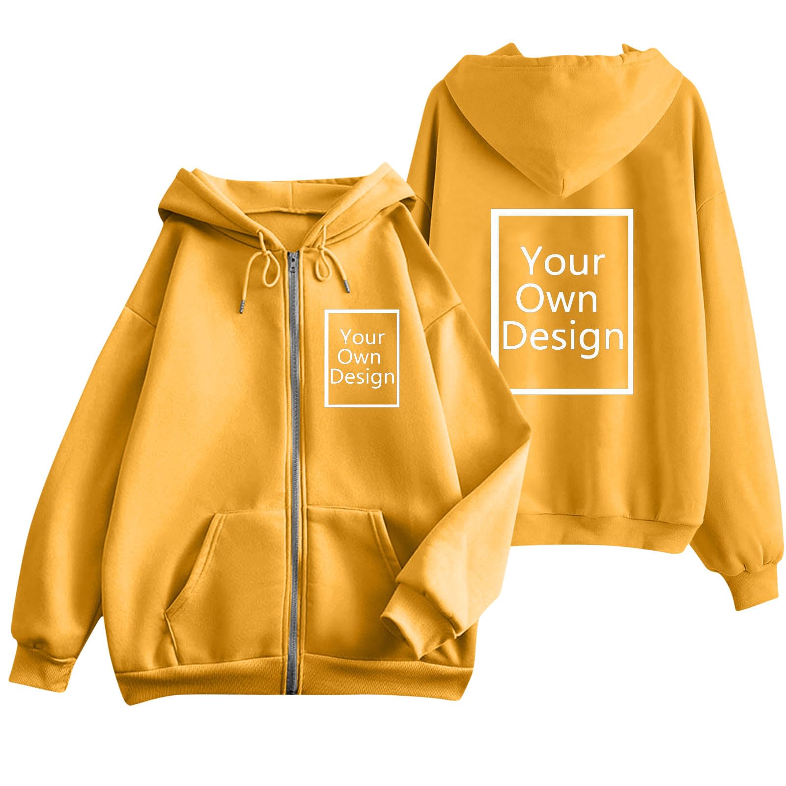 Custom Jackets Design Your Own Full Zipper Hooded Sweatshirt Custom Sweatshirt T Shirts Add Your Own Text or Picture