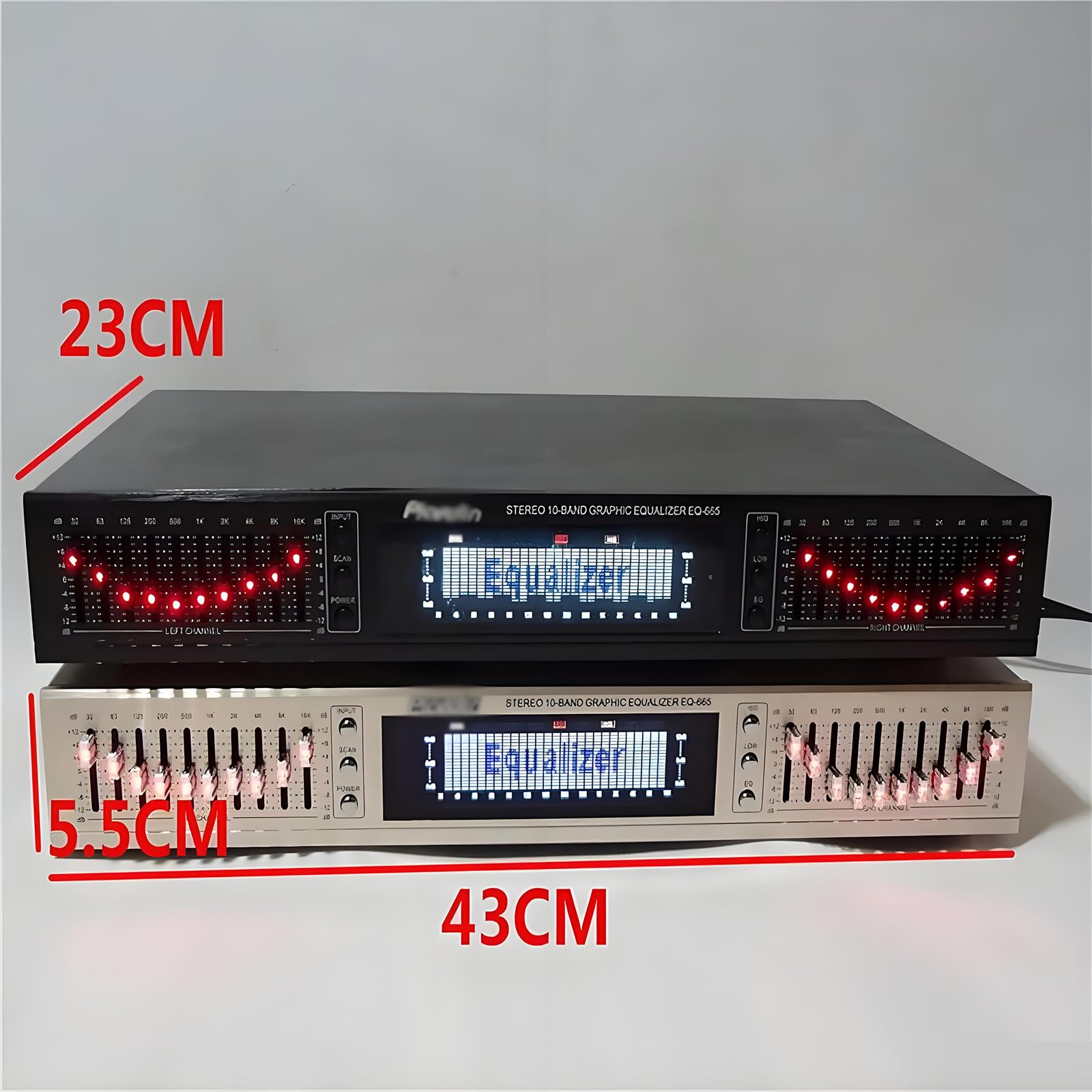 Ecualizador Gráfico Dual De 10 Bandas, Controlador Digital De Efectos De Audio, Respuesta De Frecuencia: 20 Hz-20 KHz, Ajuste De Frecuencias Altas/Medias/Bajas, para Casa, Escenario
