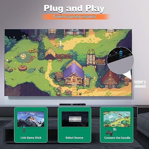 Vista 6 de New Retro Gaming Console & Game Stick Pro - 40,000+ Classic Video Games, 23 Emulators, Dual Wireless Controllers, 4K HDMI Output, Plug & Play