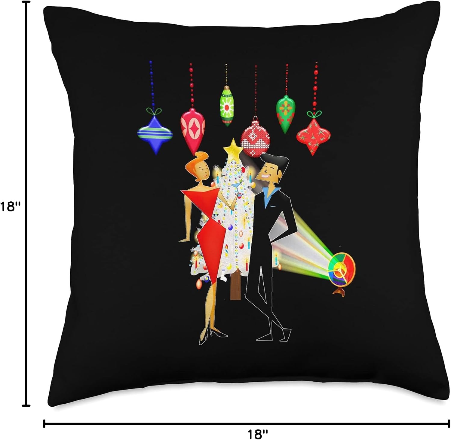 Mid Century Modern Christmas Party MCM Retro Cocktail Party Throw Pillow