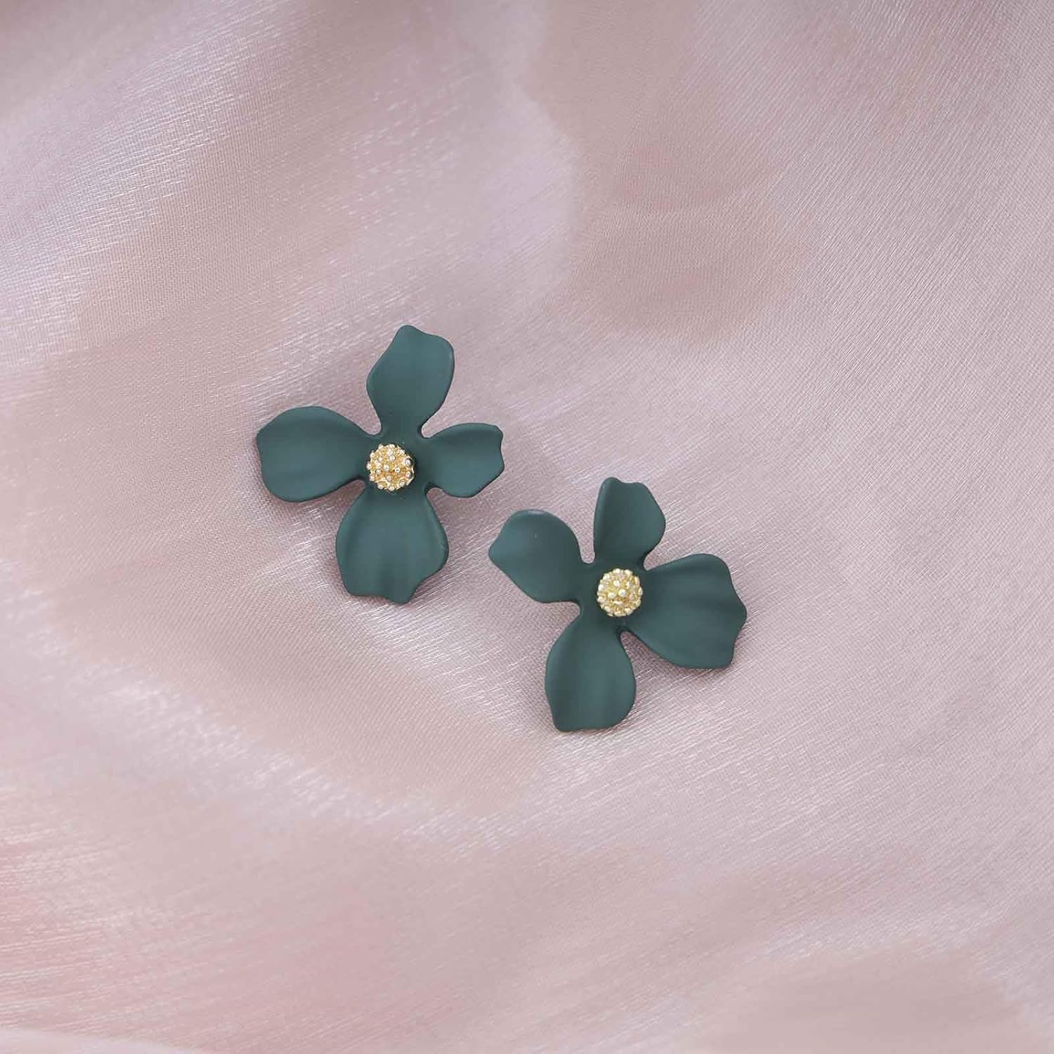 Andelaisi Boho Acrylic Flower Earrings Vintage Resin Flower Studs Earrings Acrylic Flower Floral Earrings Bridal Flower Petal Earrings Jewelry for Women - Image 6