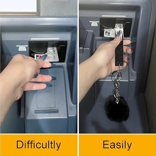 Miniatura 2 de XIANGXING Extractor de tarjetas de crédito, agarrador de tarjetas de banco de débito acrílico para clavos largos llavero de cajero automático