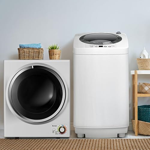 Miniatura 2 de COSTWAY Juego combinado de lavadora y secadora, lavadora portátil de 8 libras de capacidad con 6 programas de lavado y 1.5 pies cúbicos. Secadora de