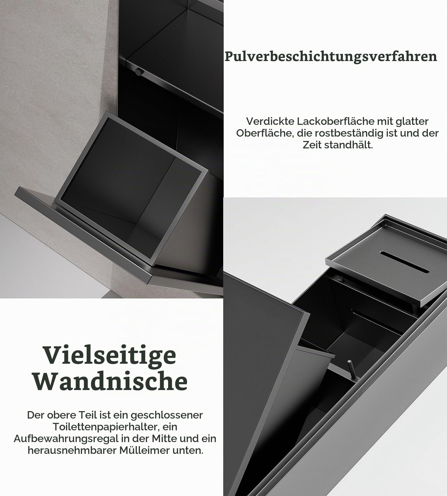 Toilettenpapierhalter Unterputz Wandeinbau-Duschablage mit Regal, Verdeckter, In Die Wand Eingelassener Toilettenpapierhalter für Fliesen, Einbau-Badezimmerschrank