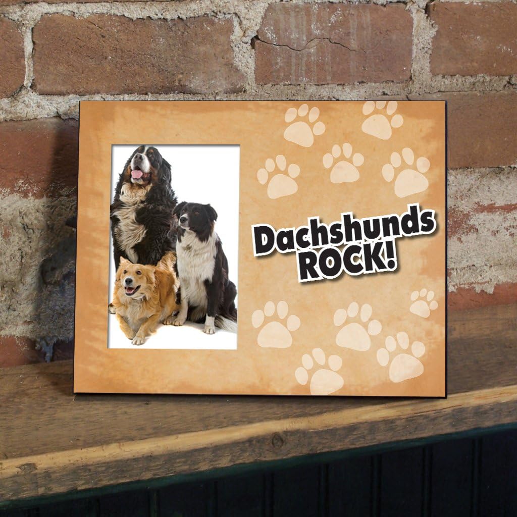 VictoryStore Gift Frame - Picture Frame - Dog Breed Themed - Dachshunds Rock - Holds 4 inches X 6 inchces picture