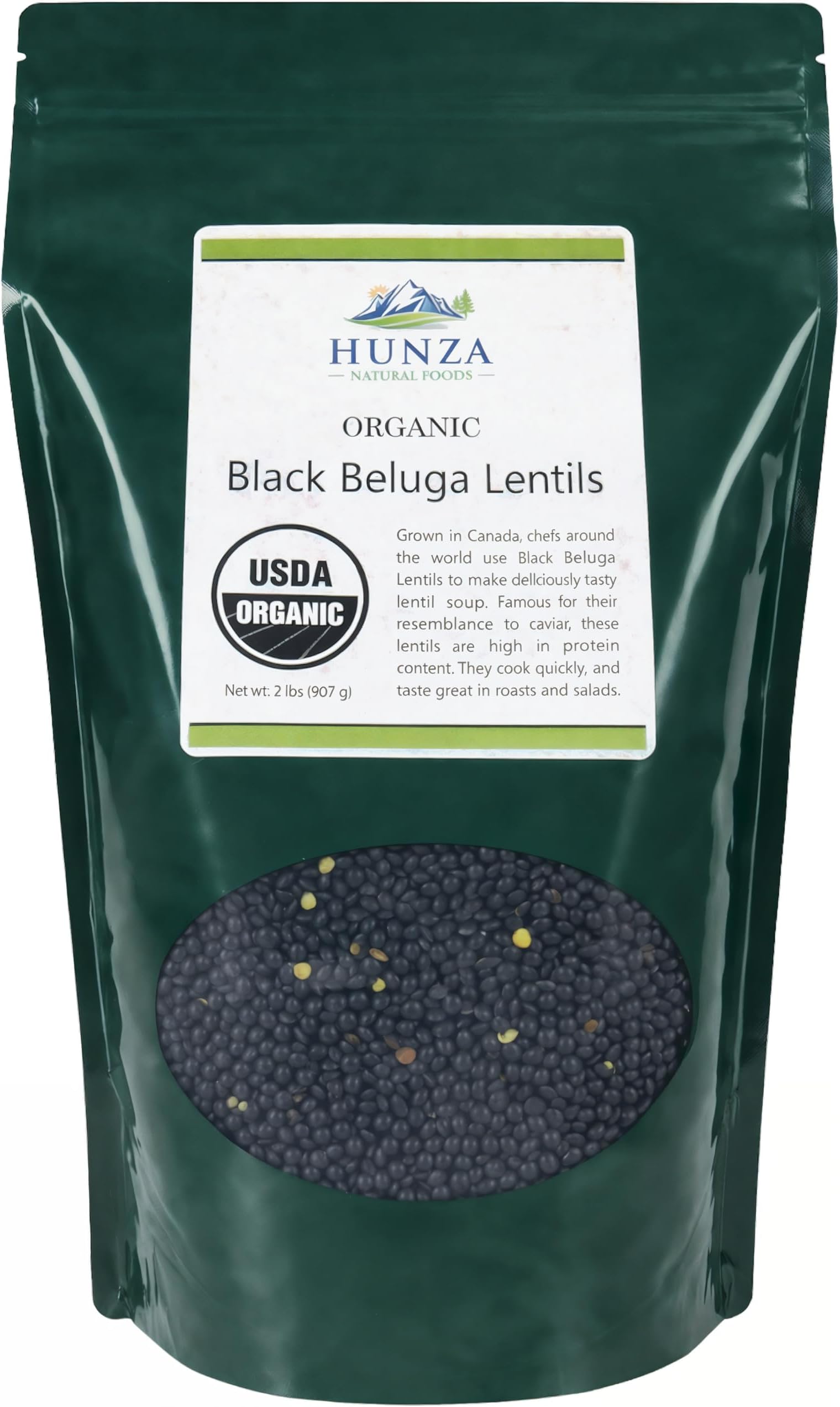 Hunza Organic Black Beluga Lentils (2-lbs)