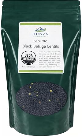 Hunza Organic Black Beluga Lentils 2-lbs