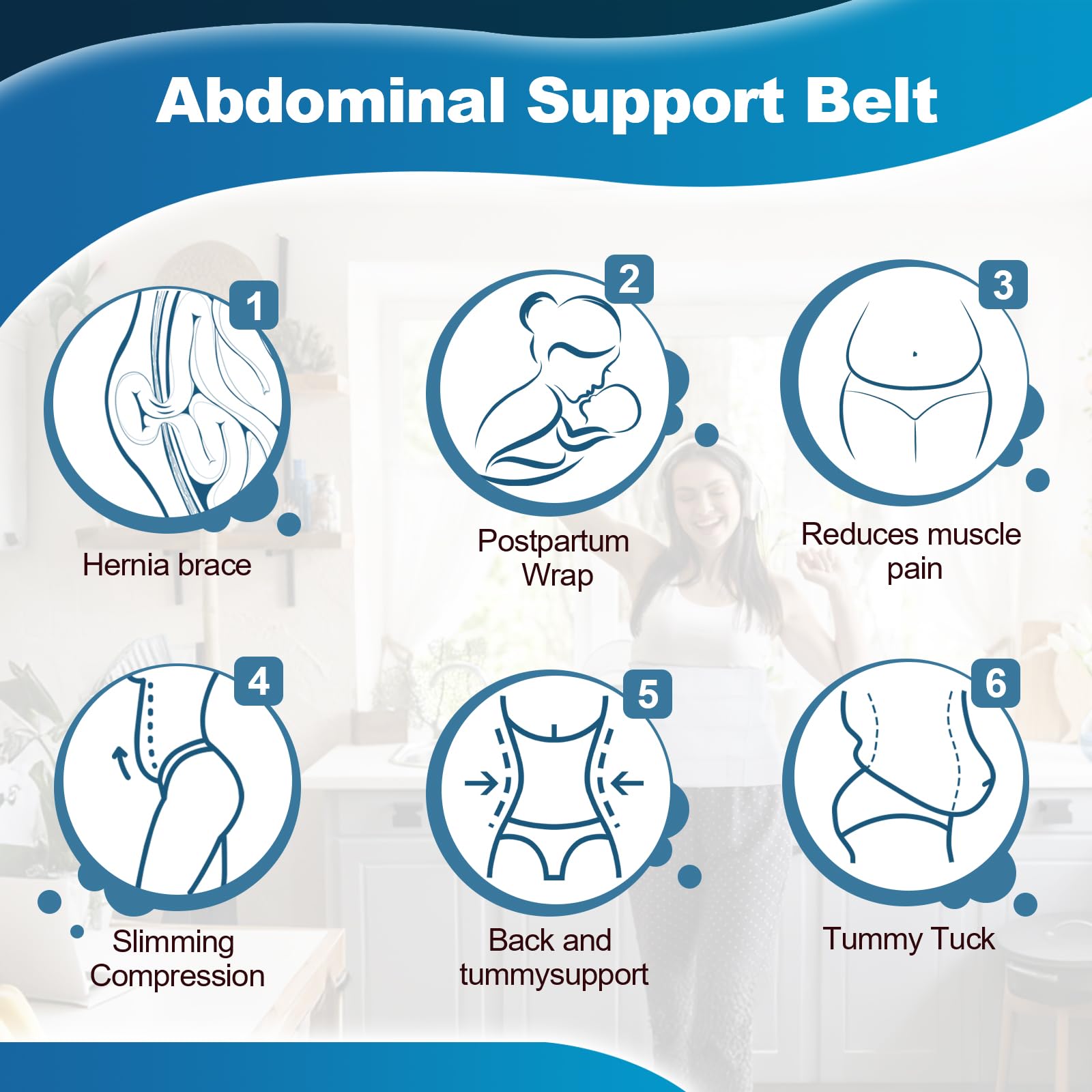 Fascia addominale per stomaco post-intervento chirurgico, per isterectomia postpartum, gravidanza, ernia, addominoplastica, recupero donne e uomini