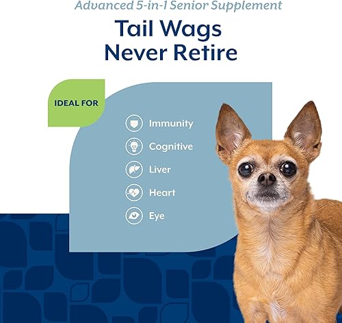 Vista 4 de NaturVet Suplemento de apoyo 5 en 1 para perros Senior Advanced – Ayuda a apoyar el sistema inmunológico, corazón, hígado, función cognitiva, salud