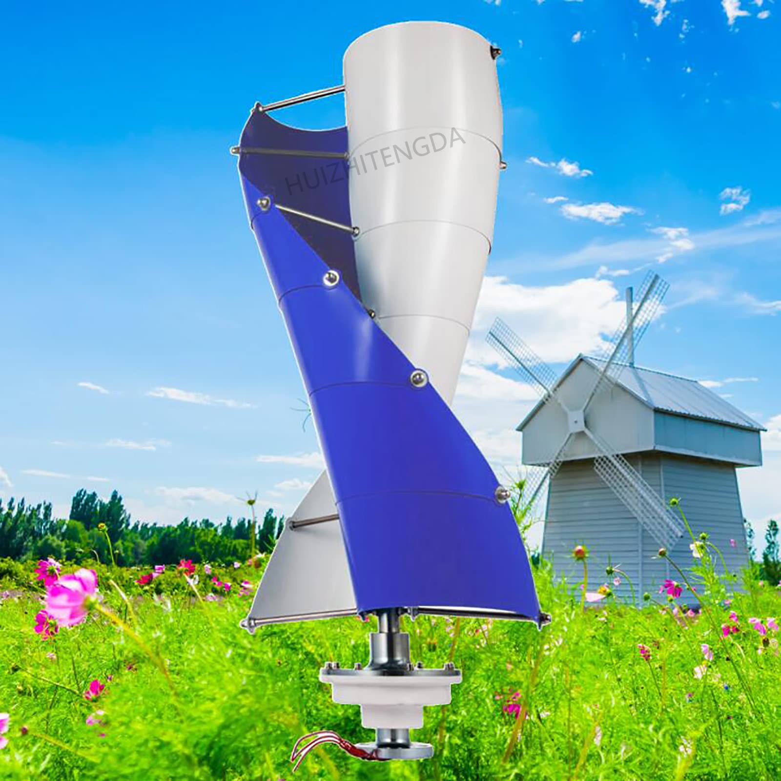 12000W vertikale Windturbine DREI Phase 24 V 48 V 96 V 220 V 5 kW Generator für Zuhause mit Faserklingen Horizontaler Home Power Wind Generator