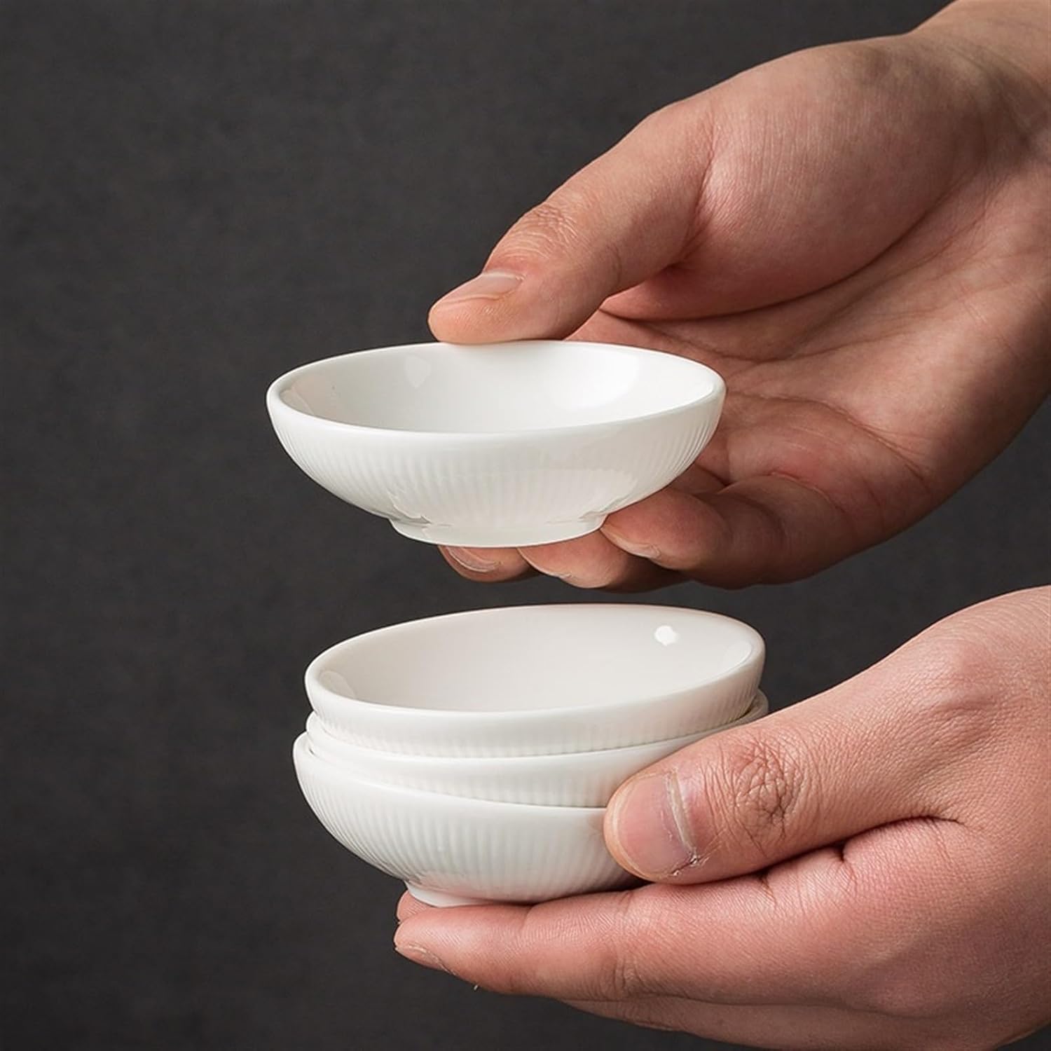 Bowl for Sauce Simple White Porcelain Small Dish Seasoning Soy Sauce Plate Hotel Household Premium Sense Tableware