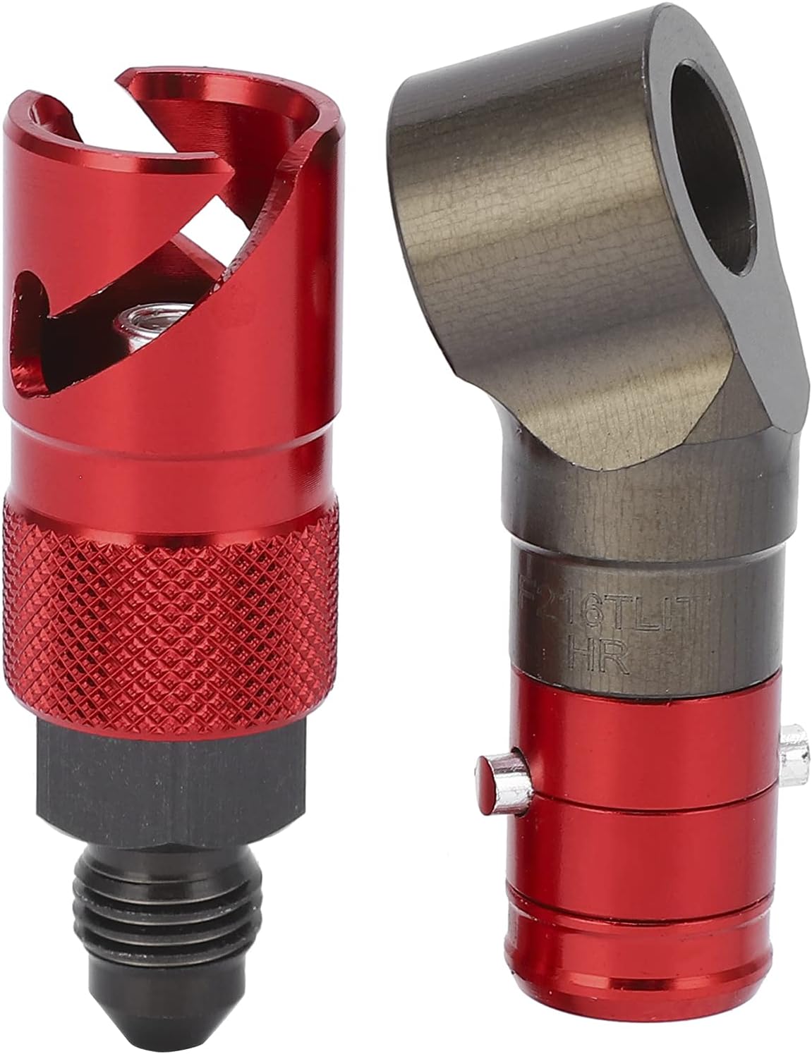 Brake Line Fitting, Brake Line Quick Release Connect Brake Line Disconnect Adapter Fitting Curved Universal for Oil Fuel Fluid Hose(red)