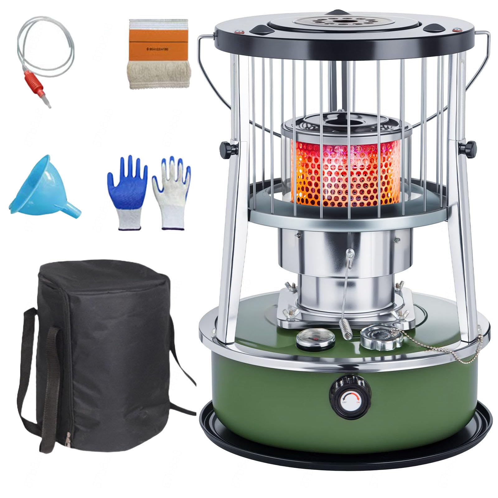 9000 BTU Poele a Petrole Version Améliorée Poele a Petrole Pas Cher Chauffage Pour Le Camping, Le Garage, La Maison Et Les Situations D'urgence,militarygreen-completeset