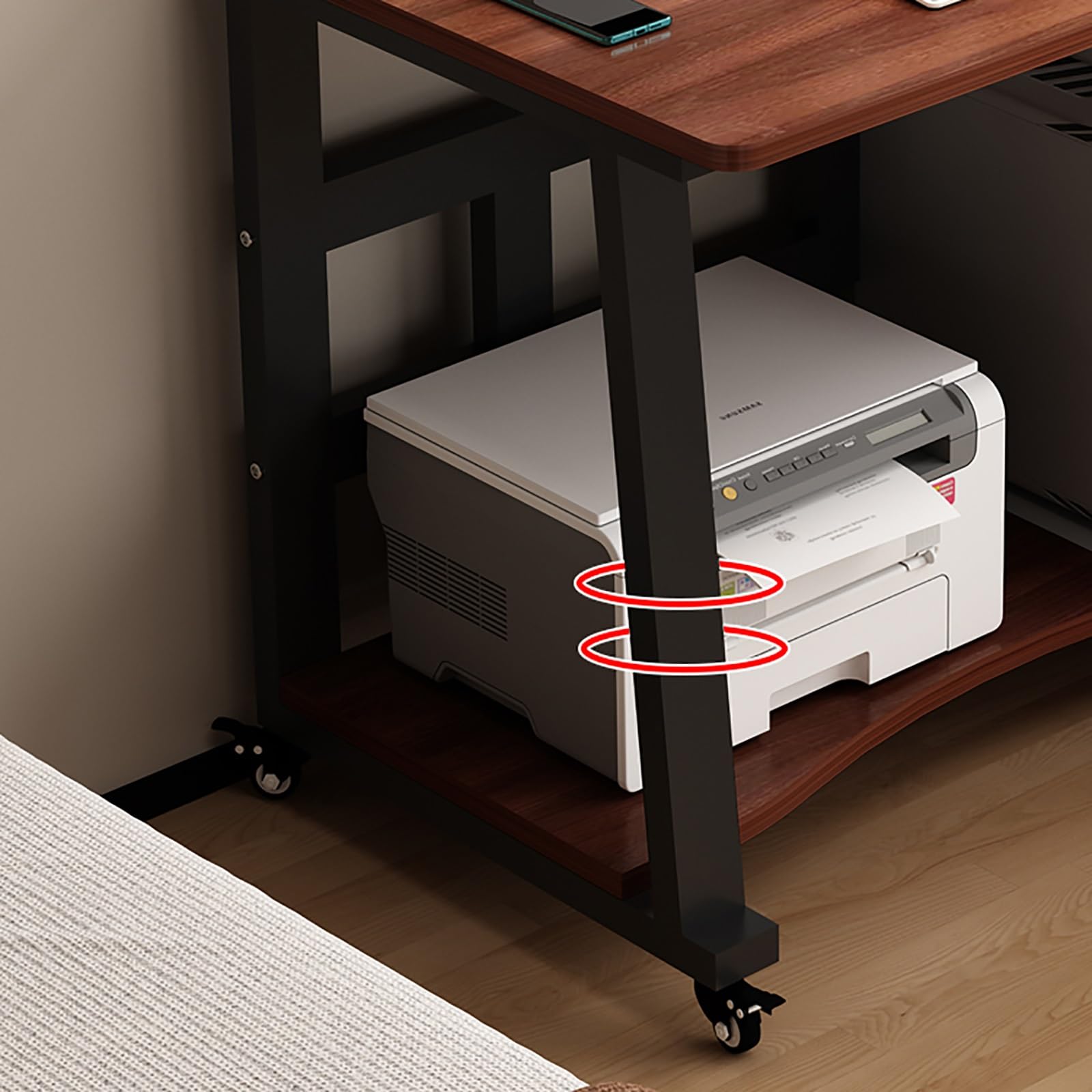 Narożne biurko komputerowe z regulacją wysokości stolik na laptopa domowe biuro stacja robocza biurko do gier nowoczesny biały i czarny design 70 cm / 27,55 cala idealne do biura i nauki