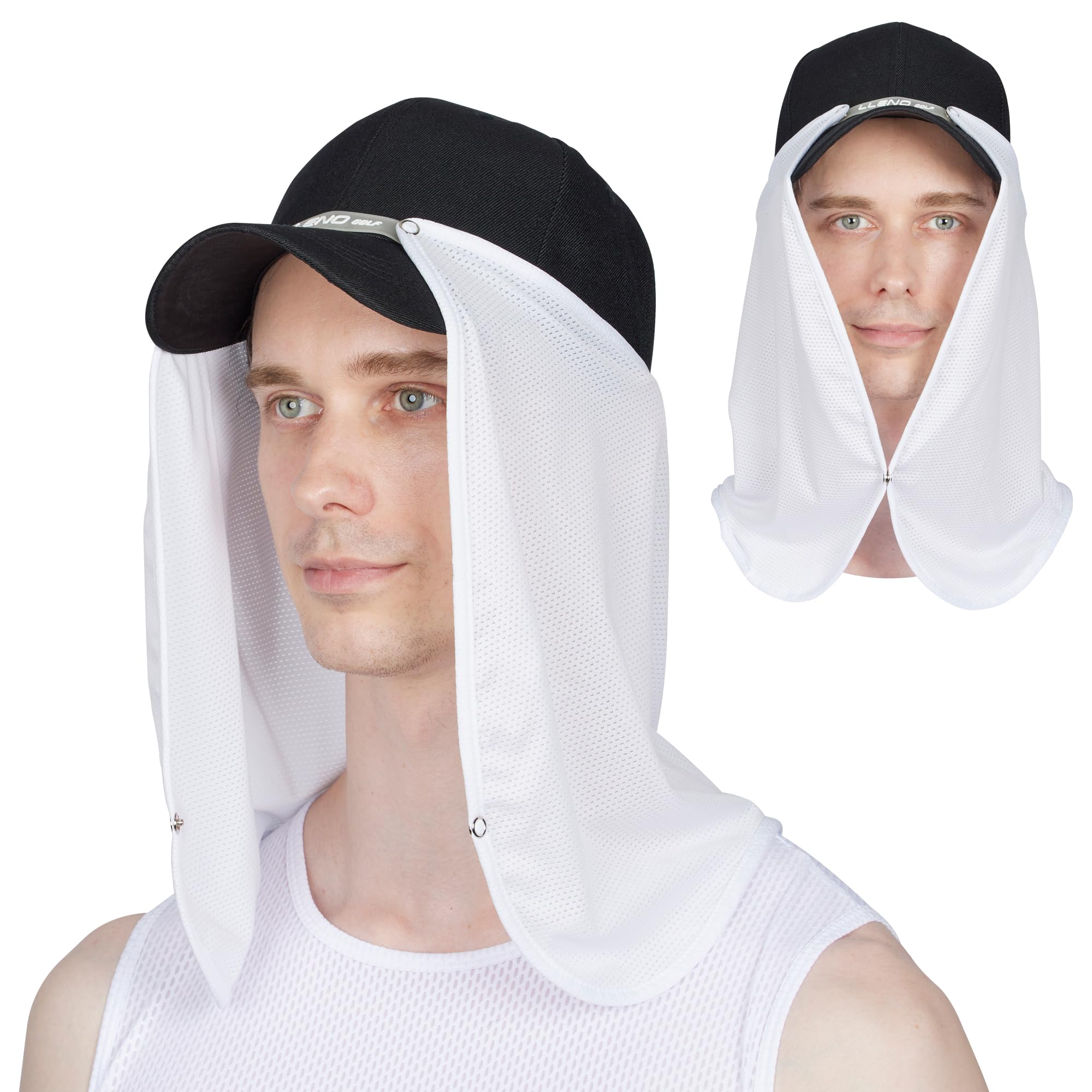 DVICCooling Mesh Sun Shield Neck Drape Breathable Guard Gaiters UV Protection Unisex Men Women Face Cover hat | Product of Korea