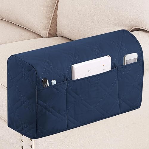 Turquoize Fundas impermeables para reposabrazos para sillas y sofás, fundas para reposabrazos de sofá con bolsillo lateral, protector de muebles