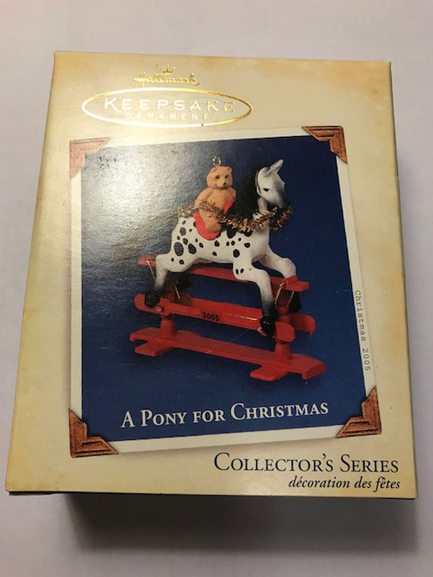 Carte Souvenir un poney pour Noël Hallmark décoration 2005 idée cadeau