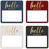 Hello My Name Is Stickers - Gold Foil Name Tags 2.5x2.5 Inch, 100pcs Roll