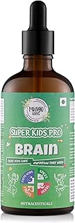 Super Kids Pro Brain: Best Brain Supplement for Kids (2-13yrs) | 13 Nootropic Herbs | Memory, Focus & Mental Alertness | Sweetened with Raw Honey | No Sugar, No Colours | Vegetarian | 275ML