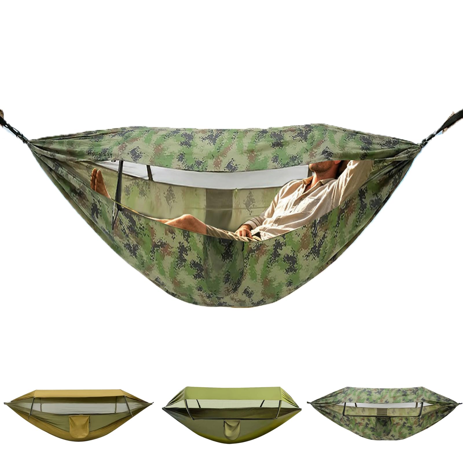 3-in-1 Camping Hängematte mit Moskitonetz & Sonnenschirm – Ultraleichte