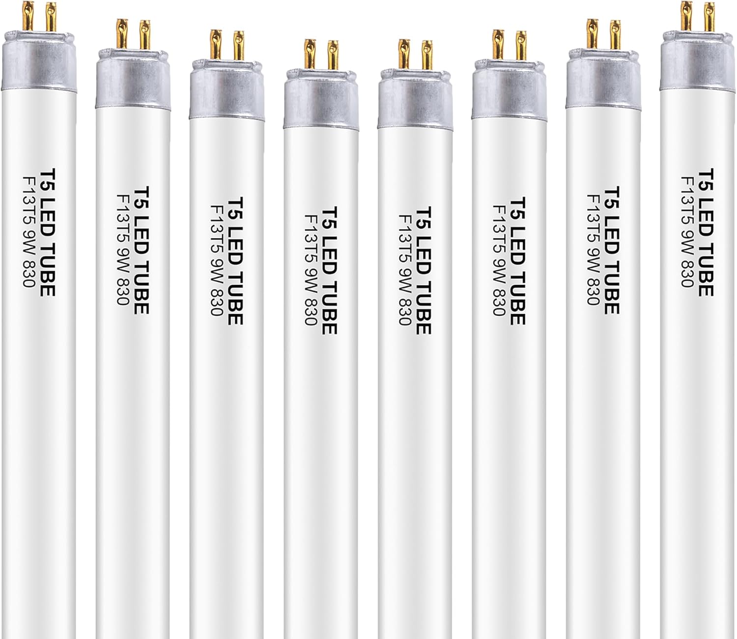 8 Pack 21 Inch F13T5/CW LED Replacement Bulbs, 4100K Cool White, T5 LED 9 Watts Replace Fluorescent Bulb with LED, Replacement Tube for Counter and Cabinet Fixture