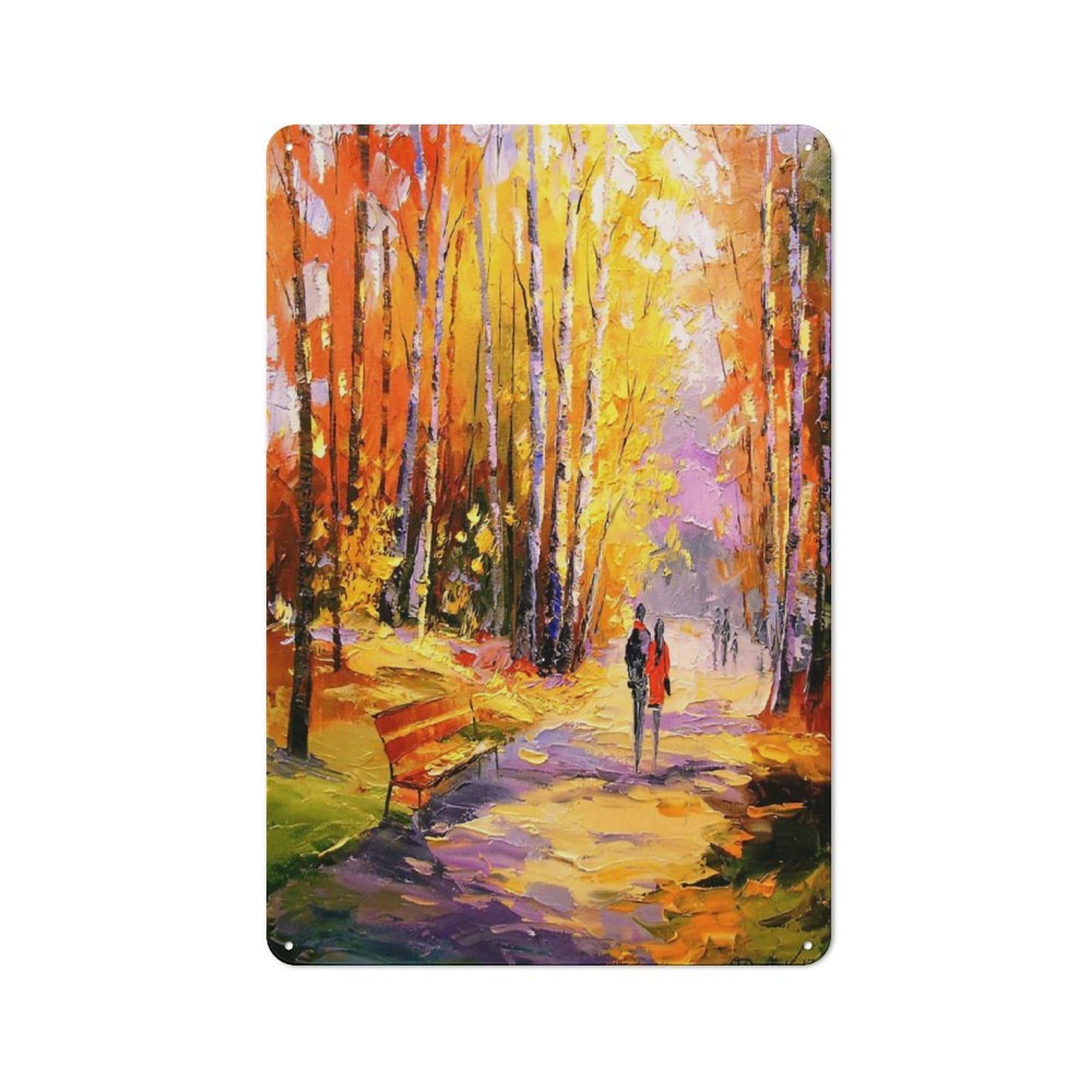 Creative Autumn Walk Office Metal Sign 30x20cm, Office Wall Decor for Hobby Room, Office, Lounge Or Living Room