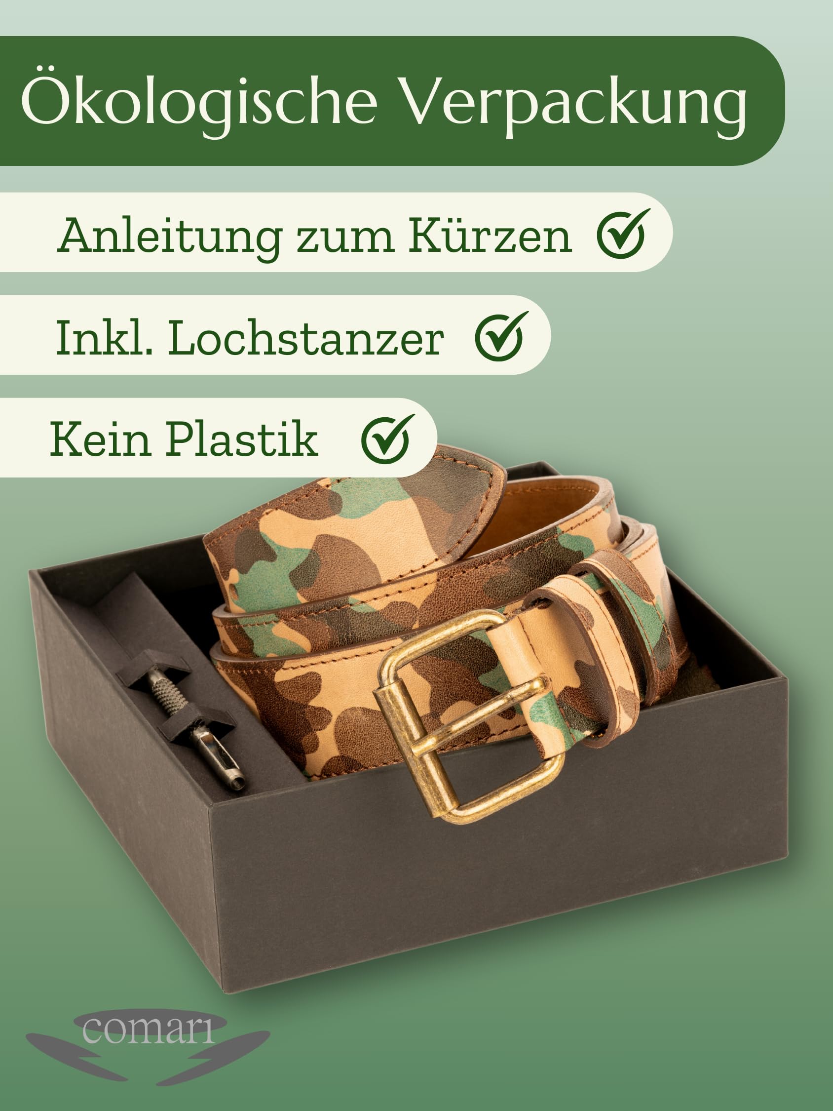 Premium Geldgürtel Leder Herren, Reise-Gürtel mit Geheimfach