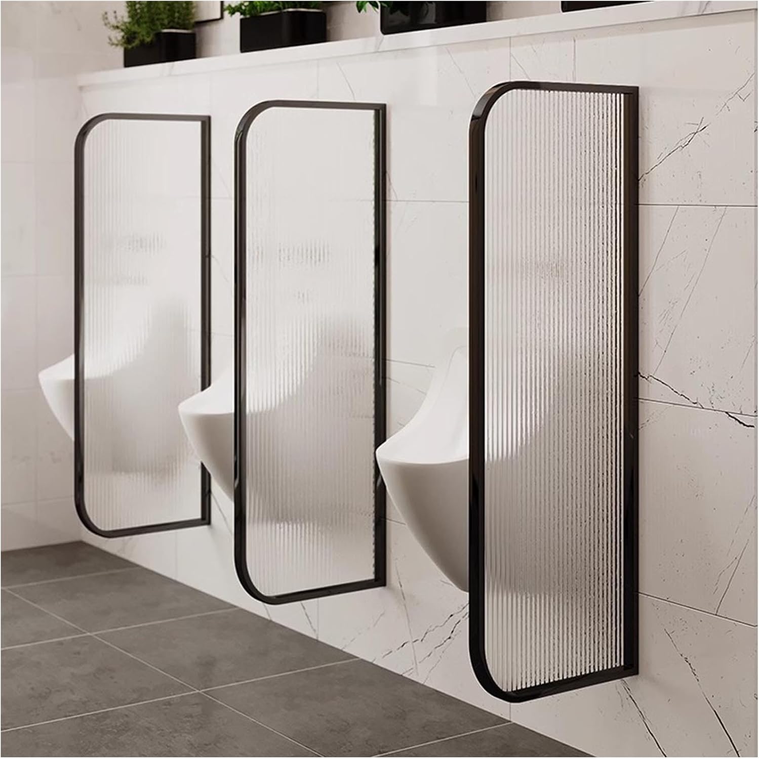 FLEPYHB Tempered Glass Urinal Partition Divider, Men Urinal Privacy