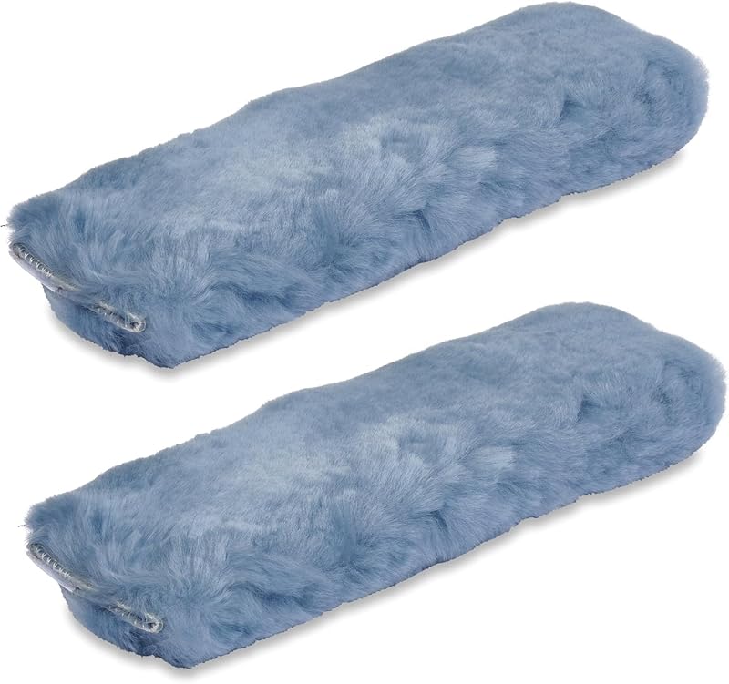 Almofadas para Cinto de Segurança em Pele de Carneiro Andalus Brands Azul-Cinza – Pacote com 2