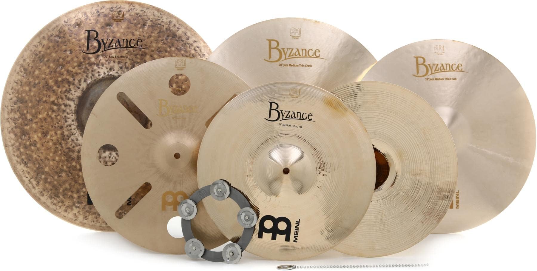 Byzance Custom-Tailored Studio Cymbal Set with Free Byzance 16 Inches Trash Crash