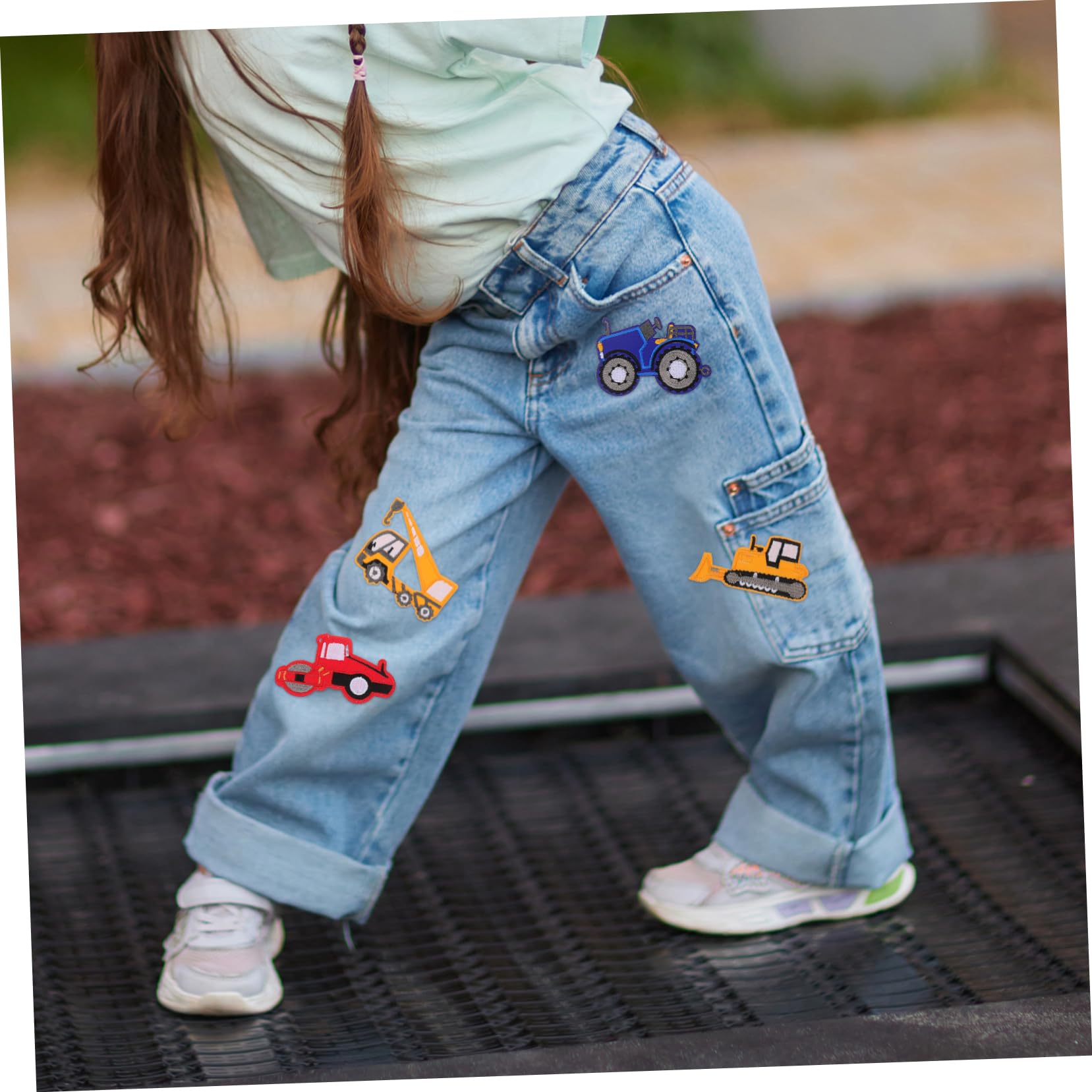 Angoily 5 Sätze Feuerwehrauto Stoffaufnäher Aufnäher Kinderkleidung Kleidung Maschen Ausbessern Reparatur Bestickter Stickerei 10 Stück * 5