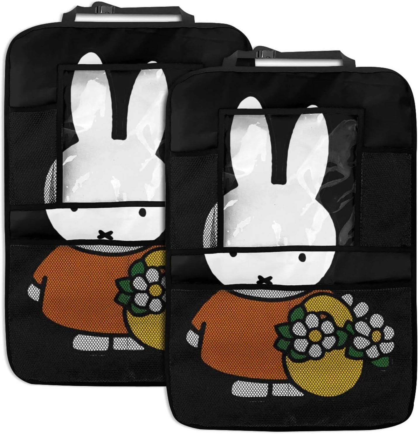 車用シートバックポケット 車用収納ポケット キックガード 後部座席収納バッグ ミッフィー 2枚セット 車内収納袋 後部座席ポケット 車用ゴミ袋付き 収納袋 車用 防水 汚れ防止 多機能 大容量 取り付け簡単 子供のキック対策 Earth C Org