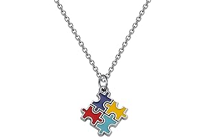 FUSTMW Autism Awareness Necklace: Embrace the Puzzle
