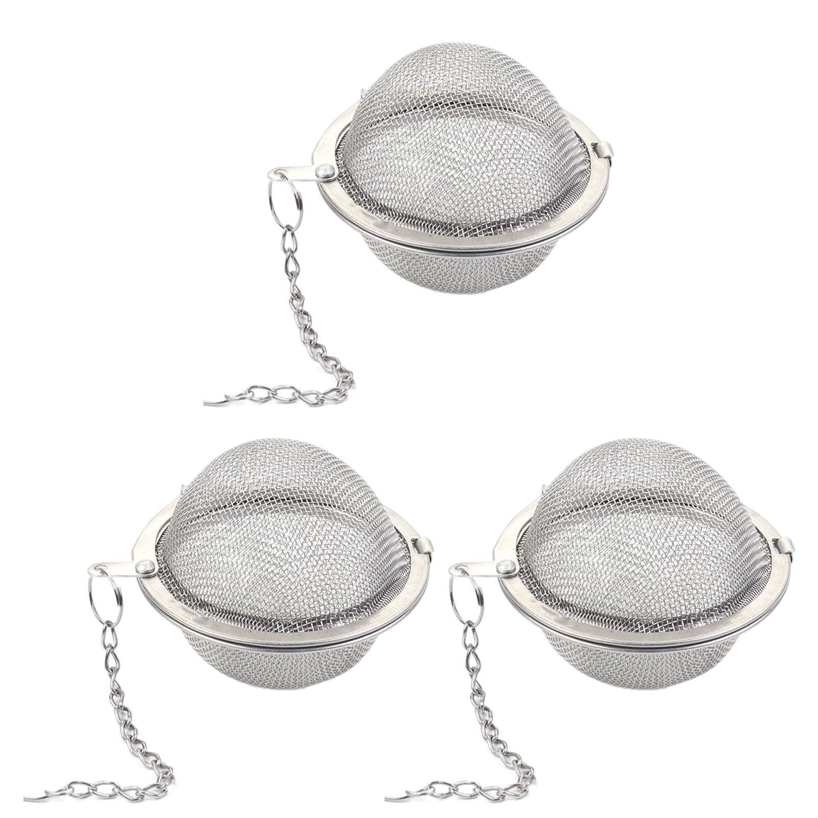 Bolas Infusor, Bolas De Infusor De Colador De Té, 3 Piezas Coladores de Té de Acero Inoxidable, con Gancho de Cadena Extendido y Malla Extrafina, Ø 4,5cm