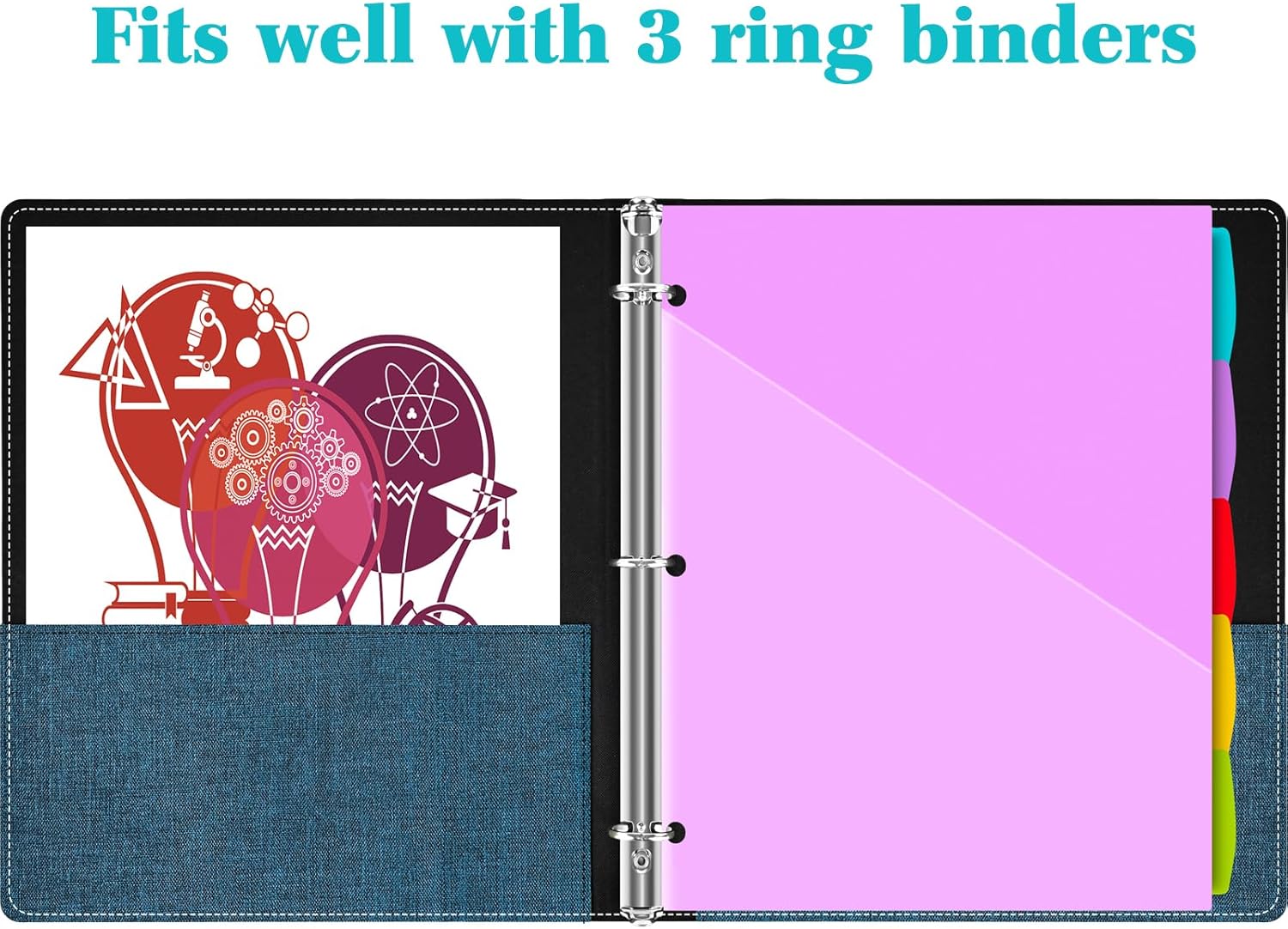 Telescoping Project Organizer Binder + 15 PCS 5-Tab 2 Pockets Binder Dividers
