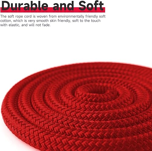 Miniatura 3 de Aorgasms Cuerda de algodón suave  Paquete de 3 cuerdas de algodón de 32.8 ft32 pies, cuerda multiusos de 0.315 pulgadas de grosor, cuerda trenzada