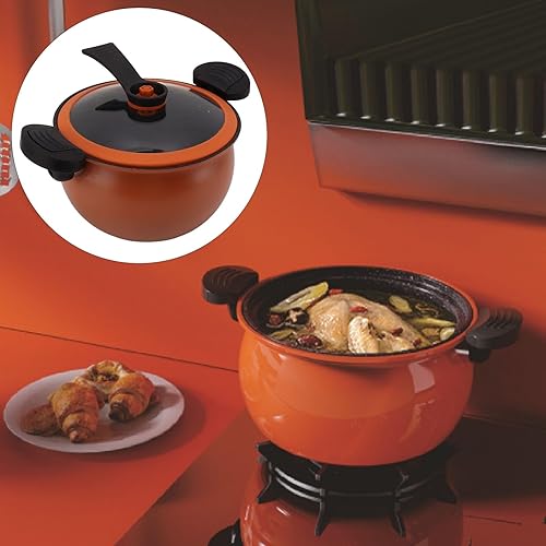 Miniatura 3 de Olla de micro presión antiadherente doméstica, diseño multifuncional, olla de sopa de micro presión de gran capacidad con válvula de escape de