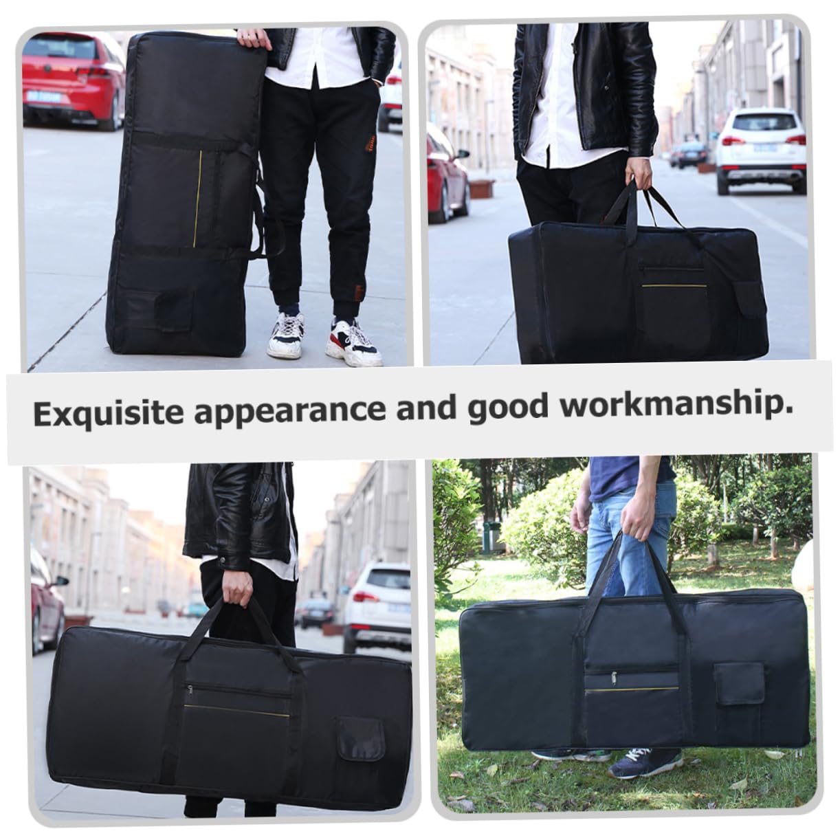 GALPADA Borsa alla Moda e Comoda da Portare a Mano come Zaino 61 Tasti Oxford Design per Tastiera Elettronica Nero