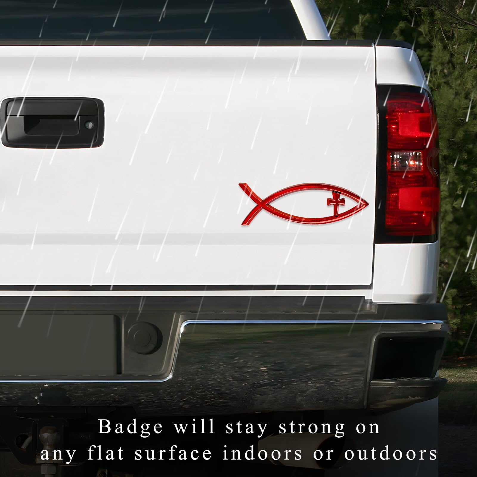 Snapklik.com : FSTURIOS Christian Cross Fish Car Emblem, Large Jesus ...